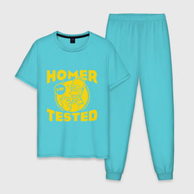 Мужская пижама хлопок с принтом Homer tested в Курске, 100% хлопок | брюки и футболка прямого кроя, без карманов, на брюках мягкая резинка на поясе и по низу штанин
 | гомер