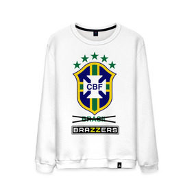 Мужской свитшот хлопок с принтом Сборная Бразилии по футболу в Курске, 100% хлопок |  | brazzers | бразилия