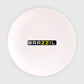 Тарелка с принтом Brazzil в Курске, фарфор | диаметр - 210 мм
диаметр для нанесения принта - 120 мм | Тематика изображения на принте: brazzers | бразилия