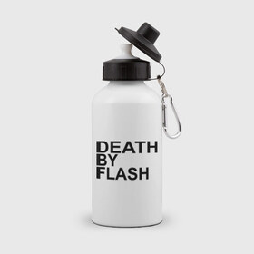 Бутылка спортивная с принтом Death by flash в Курске, металл | емкость — 500 мл, в комплекте две пластиковые крышки и карабин для крепления | flash