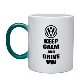 Кружка хамелеон с принтом Keep calm and drive vw в Курске, керамика | меняет цвет при нагревании, емкость 330 мл | calm | drive | keep | volkswagen | веди | води | вольксваген | оставайся | сохраняй | спокойствие