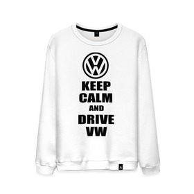 Мужской свитшот хлопок с принтом Keep calm and drive vw в Курске, 100% хлопок |  | calm | drive | keep | volkswagen | веди | води | вольксваген | оставайся | сохраняй | спокойствие