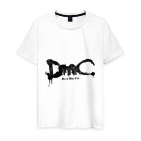Мужская футболка хлопок с принтом Эмблема Devil May Cry в Курске, 100% хлопок | прямой крой, круглый вырез горловины, длина до линии бедер, слегка спущенное плечо. | dmc | данте
