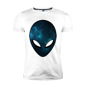 Мужская футболка премиум с принтом Инопланетный разум в Курске, 92% хлопок, 8% лайкра | приталенный силуэт, круглый вырез ворота, длина до линии бедра, короткий рукав | астронавт | галактика | голова | звезды | инопланетянин | космос | пришелец