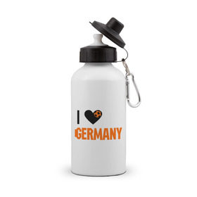 Бутылка спортивная с принтом I love Germany в Курске, металл | емкость — 500 мл, в комплекте две пластиковые крышки и карабин для крепления | deutsch | football | germany | heart | love | германия | люблю | мяч | сердце | футбол