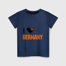 Детская футболка хлопок с принтом I love Germany в Курске, 100% хлопок | круглый вырез горловины, полуприлегающий силуэт, длина до линии бедер | deutsch | football | germany | heart | love | германия | люблю | мяч | сердце | футбол