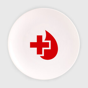 Тарелка 3D с принтом Донор в Курске, фарфор | диаметр - 210 мм
диаметр для нанесения принта - 120 мм | Тематика изображения на принте: донор | красный крест | крест | кровь | медицина | сердце