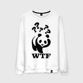 Мужской свитшот хлопок с принтом WTF - белая панда в Курске, 100% хлопок |  | панда