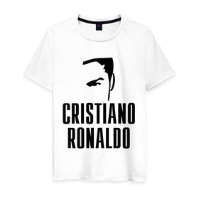 Мужская футболка хлопок с принтом Cristiano Ronaldo 7 в Курске, 100% хлопок | прямой крой, круглый вырез горловины, длина до линии бедер, слегка спущенное плечо. | cristiano ronaldo | мяч | спорт | футбол