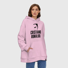 Худи SuperOversize хлопок с принтом Cristiano Ronaldo 7 в Курске, 70% хлопок, 30% полиэстер, мягкий начес внутри | карман-кенгуру, эластичная резинка на манжетах и по нижней кромке, двухслойный капюшон
 | cristiano ronaldo | мяч | спорт | футбол