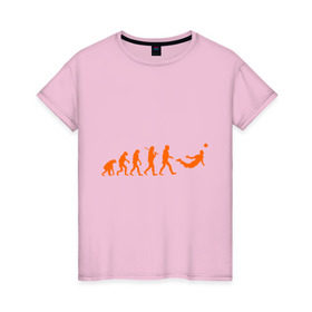 Женская футболка хлопок с принтом Van Persie evolution в Курске, 100% хлопок | прямой крой, круглый вырез горловины, длина до линии бедер, слегка спущенное плечо | мяч | спорт | футбол | эволюция