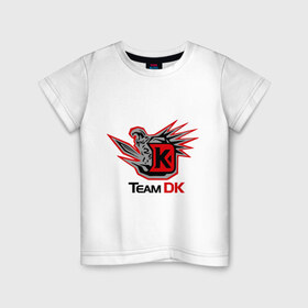 Детская футболка хлопок с принтом Team DK Dota2 в Курске, 100% хлопок | круглый вырез горловины, полуприлегающий силуэт, длина до линии бедер | 
