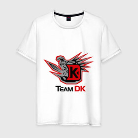 Мужская футболка хлопок с принтом Team DK Dota2 в Курске, 100% хлопок | прямой крой, круглый вырез горловины, длина до линии бедер, слегка спущенное плечо. | 