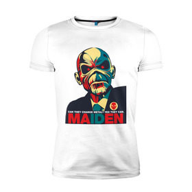 Мужская футболка премиум с принтом Iron Maiden в Курске, 92% хлопок, 8% лайкра | приталенный силуэт, круглый вырез ворота, длина до линии бедра, короткий рукав | iron maiden