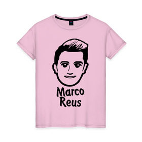 Женская футболка хлопок с принтом Reus в Курске, 100% хлопок | прямой крой, круглый вырез горловины, длина до линии бедер, слегка спущенное плечо | германия | голова | лицо | марко | ройс | футбол