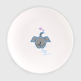 Тарелка с принтом Слон с сердечками в Курске, фарфор | диаметр - 210 мм
диаметр для нанесения принта - 120 мм | слон