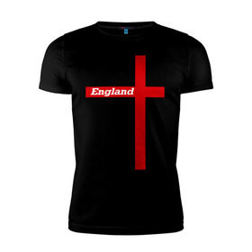 Мужская футболка премиум с принтом Сборная Англии в Курске, 92% хлопок, 8% лайкра | приталенный силуэт, круглый вырез ворота, длина до линии бедра, короткий рукав | england | англия | сборная | флаг | футбол