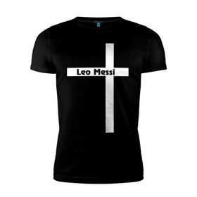 Мужская футболка премиум с принтом Leo Messi в Курске, 92% хлопок, 8% лайкра | приталенный силуэт, круглый вырез ворота, длина до линии бедра, короткий рукав | Тематика изображения на принте: месси