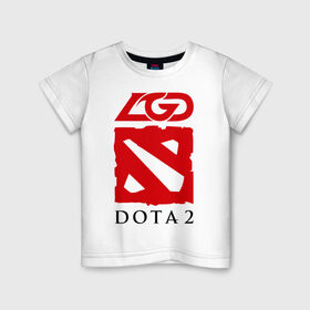 Детская футболка хлопок с принтом Dota 2 LGD-gaming в Курске, 100% хлопок | круглый вырез горловины, полуприлегающий силуэт, длина до линии бедер | Тематика изображения на принте: dota | gaming | lgd | дота