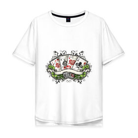 Мужская футболка хлопок Oversize с принтом Фартовая эмблема в Курске, 100% хлопок | свободный крой, круглый ворот, “спинка” длиннее передней части | 