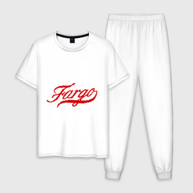 Мужская пижама хлопок с принтом Fargo в Курске, 100% хлопок | брюки и футболка прямого кроя, без карманов, на брюках мягкая резинка на поясе и по низу штанин
 | fargo