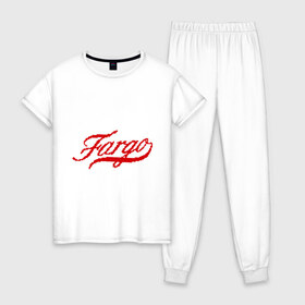 Женская пижама хлопок с принтом Fargo в Курске, 100% хлопок | брюки и футболка прямого кроя, без карманов, на брюках мягкая резинка на поясе и по низу штанин | fargo