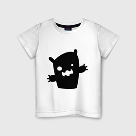Детская футболка хлопок с принтом Маленький монстрик в Курске, 100% хлопок | круглый вырез горловины, полуприлегающий силуэт, длина до линии бедер | 