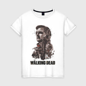 Женская футболка хлопок с принтом Ходячие Мертвецы в Курске, 100% хлопок | прямой крой, круглый вырез горловины, длина до линии бедер, слегка спущенное плечо | dead | walking | мертвецы | ходячие