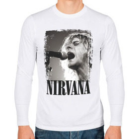 Мужской лонгслив хлопок с принтом Nirvana в Курске, 100% хлопок |  | Тематика изображения на принте: cobain | kurt | кобейн | курт | нирвана