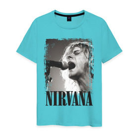 Мужская футболка хлопок с принтом Nirvana в Курске, 100% хлопок | прямой крой, круглый вырез горловины, длина до линии бедер, слегка спущенное плечо. | cobain | kurt | кобейн | курт | нирвана