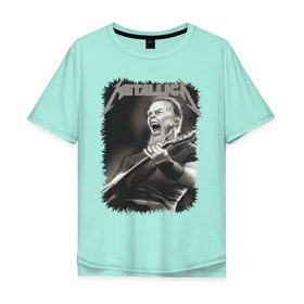 Мужская футболка хлопок Oversize с принтом Metallica в Курске, 100% хлопок | свободный крой, круглый ворот, “спинка” длиннее передней части | металлика