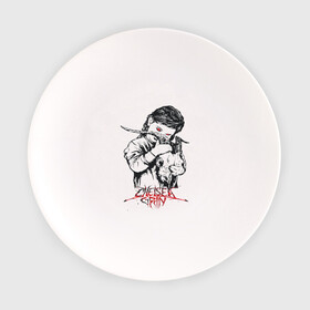 Тарелка с принтом Chelsea Grin в Курске, фарфор | диаметр - 210 мм
диаметр для нанесения принта - 120 мм | chelsea | grin | девочка | череп
