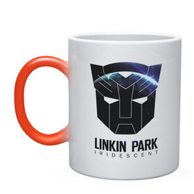Кружка хамелеон с принтом Linkin Park в Курске, керамика | меняет цвет при нагревании, емкость 330 мл | Тематика изображения на принте: iridescent | linkin | park | transformers | автоботы | трансформеры