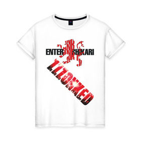 Женская футболка хлопок с принтом Enter Shikari в Курске, 100% хлопок | прямой крой, круглый вырез горловины, длина до линии бедер, слегка спущенное плечо | enter | shikari | zonked | zzzonked
