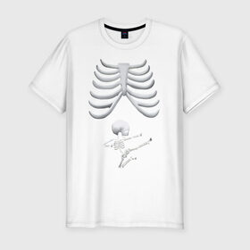 Мужская футболка премиум с принтом Скелет каратист в Курске, 92% хлопок, 8% лайкра | приталенный силуэт, круглый вырез ворота, длина до линии бедра, короткий рукав | каратэ | скелет