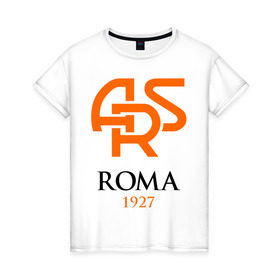 Женская футболка хлопок с принтом FC Roma Sign в Курске, 100% хлопок | прямой крой, круглый вырез горловины, длина до линии бедер, слегка спущенное плечо | 1927 | ars | club | fc | football | roma | клуб | рим | фк | футбол