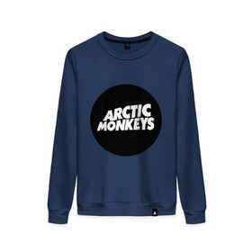 Женский свитшот хлопок с принтом Arctic Monkeys Round в Курске, 100% хлопок | прямой крой, круглый вырез, на манжетах и по низу широкая трикотажная резинка  | arctic | monkeys | round | круг