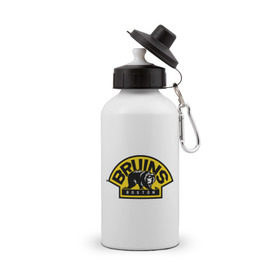 Бутылка спортивная с принтом HC Boston Bruins Label в Курске, металл | емкость — 500 мл, в комплекте две пластиковые крышки и карабин для крепления | boston | bruins | club | hockey | клуб | хоккей
