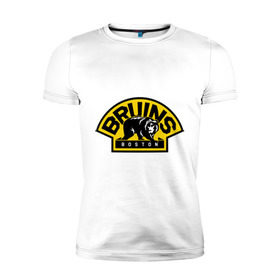 Мужская футболка премиум с принтом HC Boston Bruins Label в Курске, 92% хлопок, 8% лайкра | приталенный силуэт, круглый вырез ворота, длина до линии бедра, короткий рукав | boston | bruins | club | hockey | клуб | хоккей
