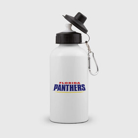 Бутылка спортивная с принтом HC Florida Panthers Sign в Курске, металл | емкость — 500 мл, в комплекте две пластиковые крышки и карабин для крепления | club | florida | hockey | panthers | клуб | хоккей