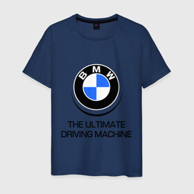 Мужская футболка хлопок с принтом BMW Driving Machine в Курске, 100% хлопок | прямой крой, круглый вырез горловины, длина до линии бедер, слегка спущенное плечо. | bmw | driving | machine | ultimate