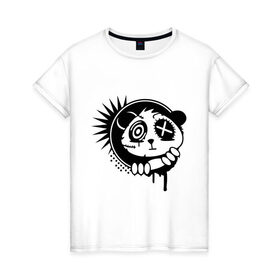 Женская футболка хлопок с принтом Медвежонок игрушка в Курске, 100% хлопок | прямой крой, круглый вырез горловины, длина до линии бедер, слегка спущенное плечо | 