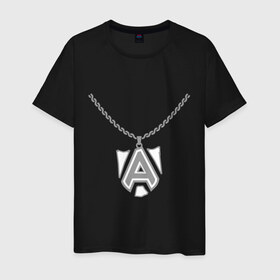 Мужская футболка хлопок с принтом Dota 2 Alliance медальон в Курске, 100% хлопок | прямой крой, круглый вырез горловины, длина до линии бедер, слегка спущенное плечо. | Тематика изображения на принте: alliance | dota | dota2 | альянс | дота | дота2 | логотип | цепь