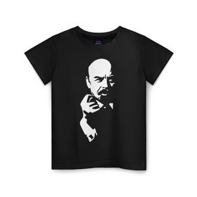 Детская футболка хлопок с принтом Ленин в Курске, 100% хлопок | круглый вырез горловины, полуприлегающий силуэт, длина до линии бедер | большевик | дуля | ильич | коммунизм | ленин | ретро | ссср | фига | шиш