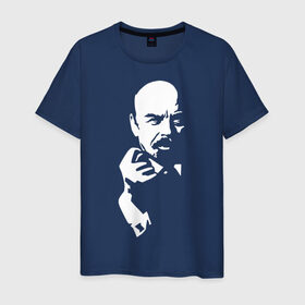 Мужская футболка хлопок с принтом Ленин в Курске, 100% хлопок | прямой крой, круглый вырез горловины, длина до линии бедер, слегка спущенное плечо. | большевик | дуля | ильич | коммунизм | ленин | ретро | ссср | фига | шиш