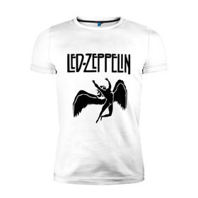 Мужская футболка премиум с принтом Led Zeppelin в Курске, 92% хлопок, 8% лайкра | приталенный силуэт, круглый вырез ворота, длина до линии бедра, короткий рукав | led zeppelin