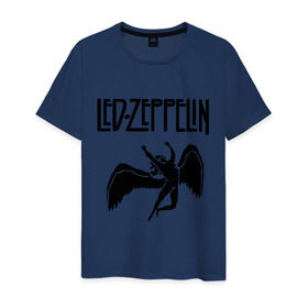 Мужская футболка хлопок с принтом Led Zeppelin в Курске, 100% хлопок | прямой крой, круглый вырез горловины, длина до линии бедер, слегка спущенное плечо. | led zeppelin