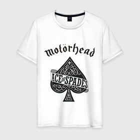 Мужская футболка хлопок с принтом Motorhead ace of spades в Курске, 100% хлопок | прямой крой, круглый вырез горловины, длина до линии бедер, слегка спущенное плечо. | motorhead