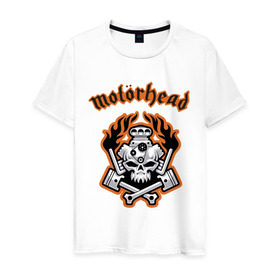 Мужская футболка хлопок с принтом Motorhead в Курске, 100% хлопок | прямой крой, круглый вырез горловины, длина до линии бедер, слегка спущенное плечо. | motorhead