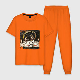 Мужская пижама хлопок с принтом Лед Зеппелин в Курске, 100% хлопок | брюки и футболка прямого кроя, без карманов, на брюках мягкая резинка на поясе и по низу штанин
 | led zeppelin